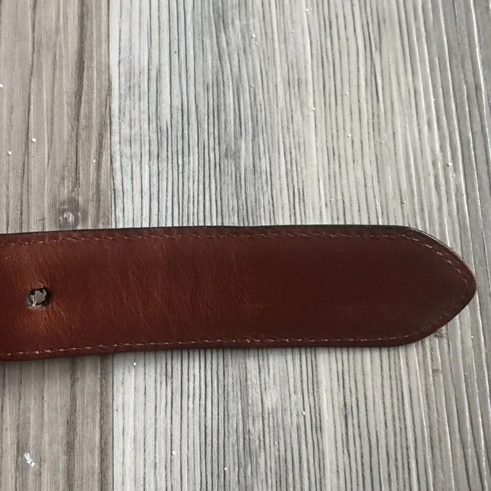 Vintage Coach Black Genuine Leather Preppy Belt  Silver Hardware 36 Inch